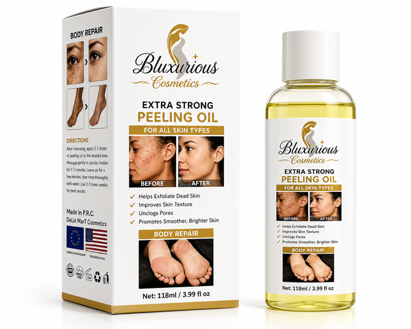 Bluxurious Cosmetics Extra Strong Peeling Oil – Deep Exfoliating Body Repair Formula | 118ml (3.99 fl oz)