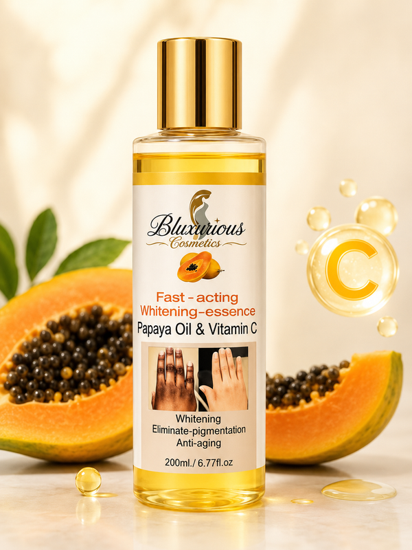 Bluxurious Papaya Oil & Vitamin C Body Oil – Nourishing Skin Care Formula | 200ml (6.77 fl oz)