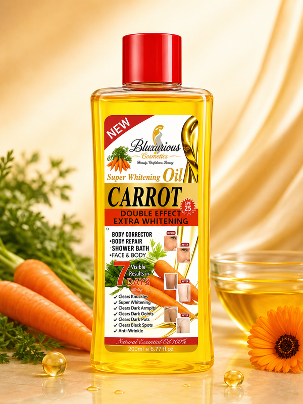 Bluxurious Carrot Body Oil – Nourishing Moisturizing Formula with Carrot Extract | 250ml (8.54 fl oz)