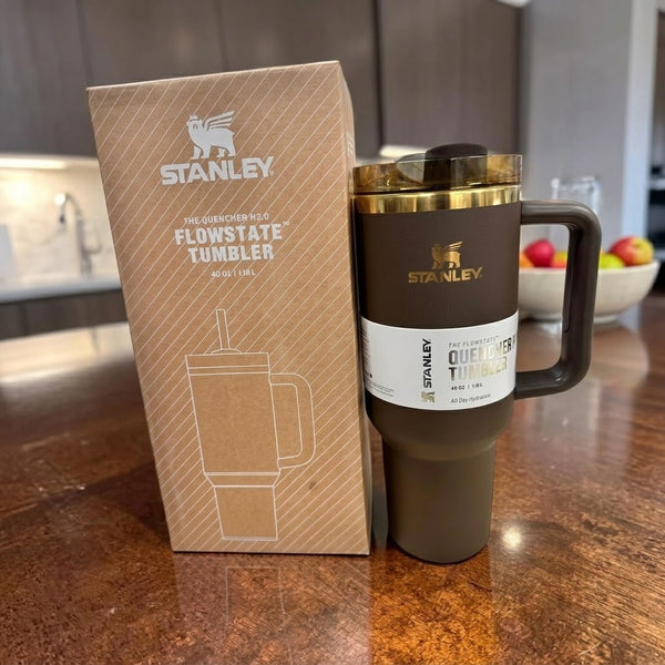 Stanley Chocolate Gold Quencher 40 oz Tumbler | FlowState H2.0 Insulated Cup